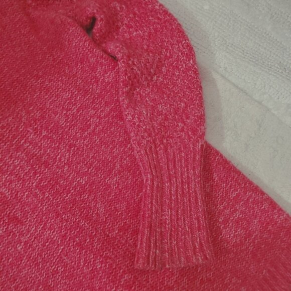 Aéropostale Cable Knit Neon Pink V Neck Midi Cardigan - Picture 5 of 11